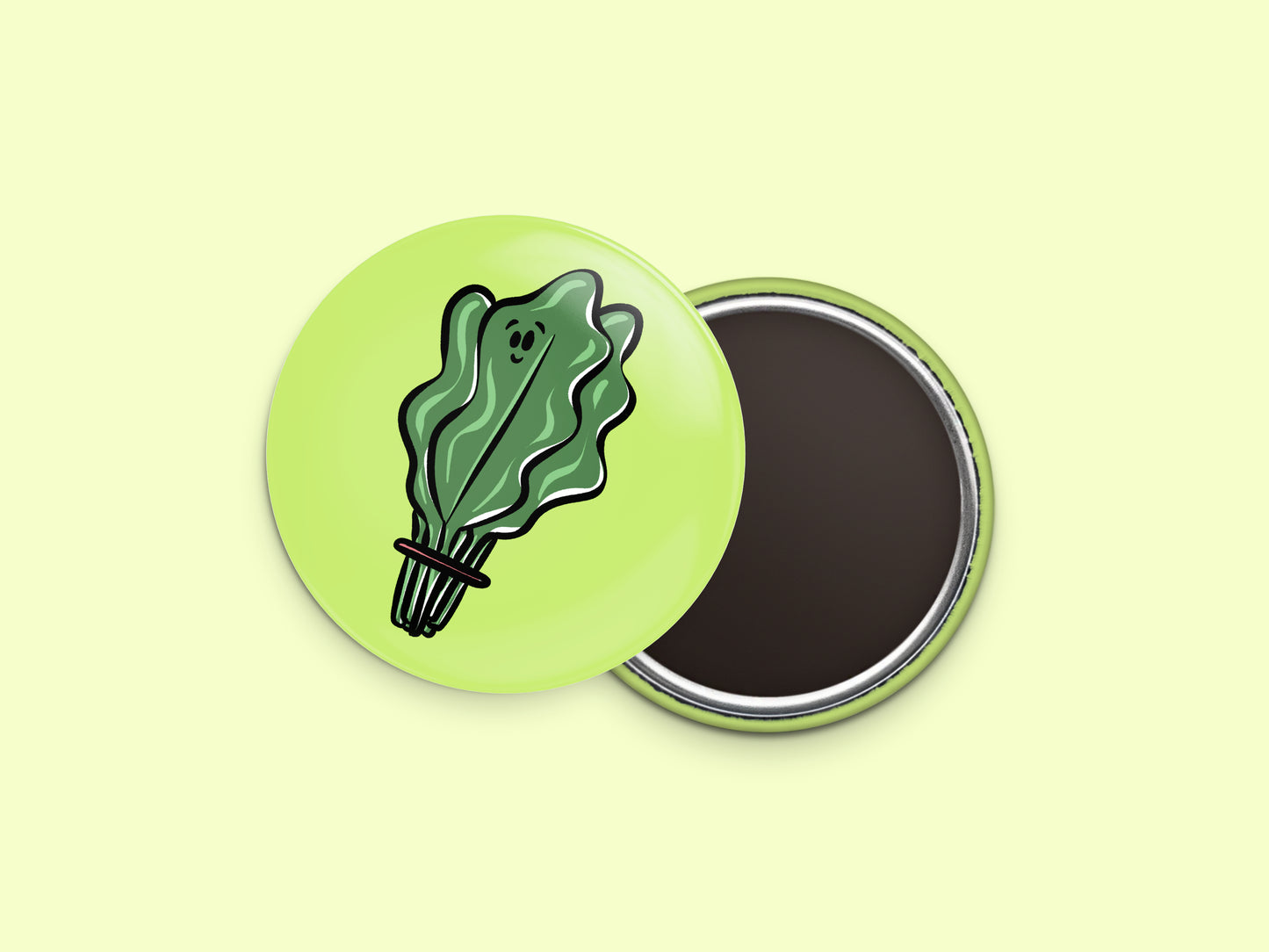 Spinach Button Fridge Magnet
