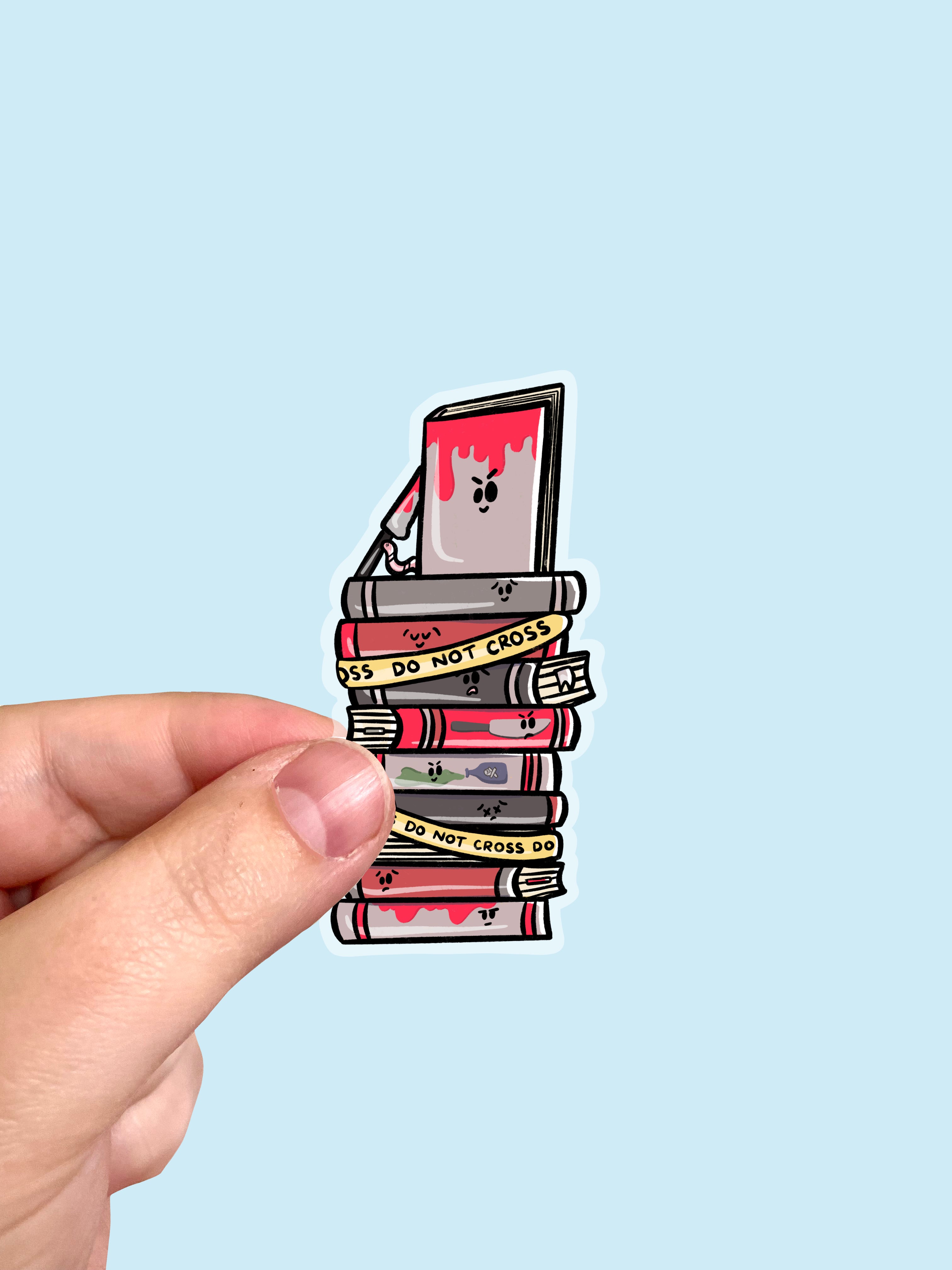 Thriller Book Stack Vinyl Sticker – Millie Paper Co.