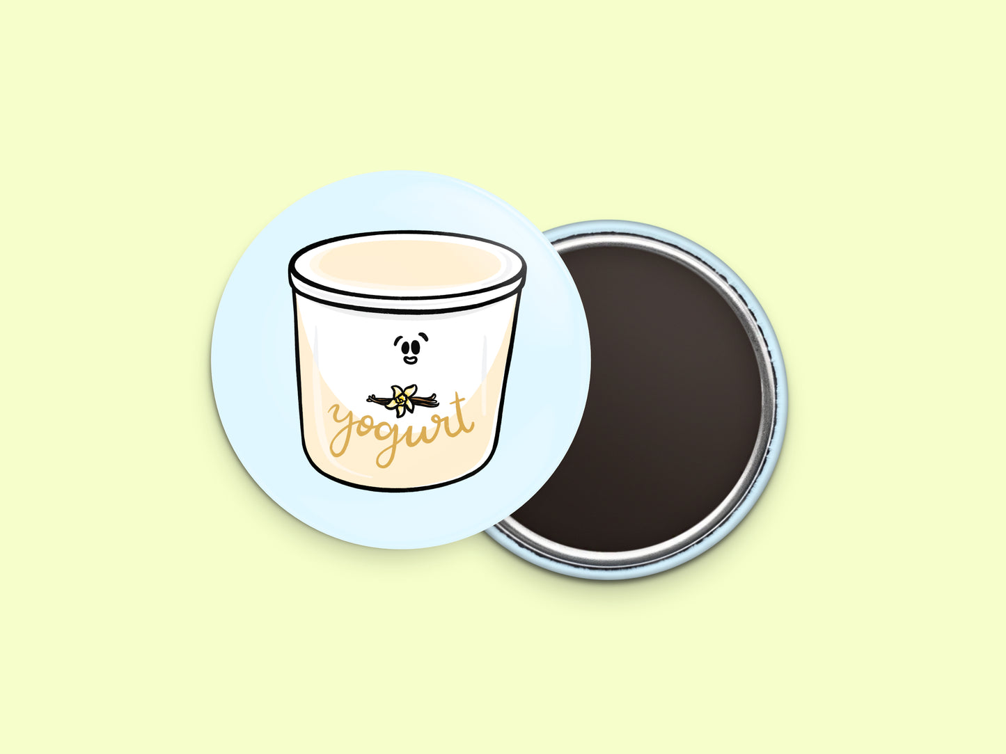 Vanilla Yogurt Button Fridge Magnet