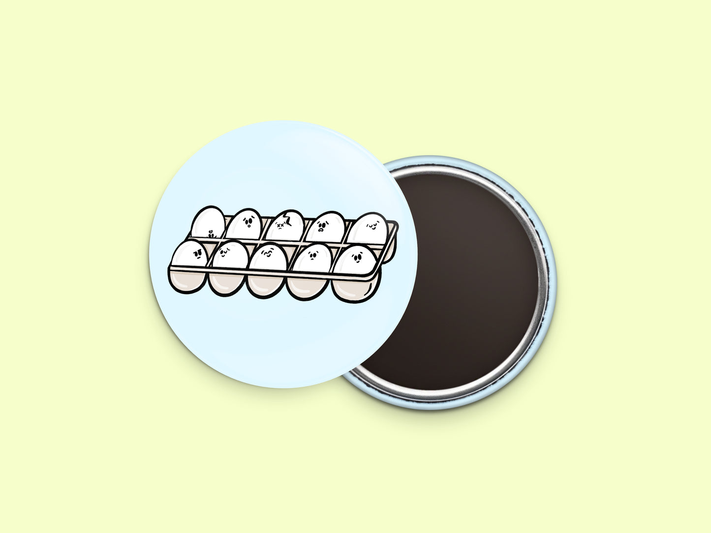 White Eggs Button Fridge Magnet