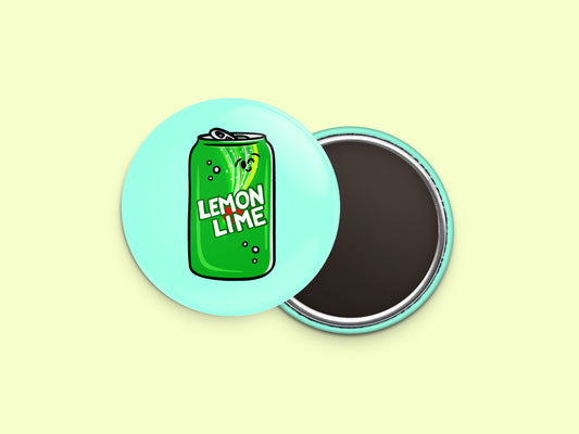 Lemon Lime Soda Button Fridge Magnet