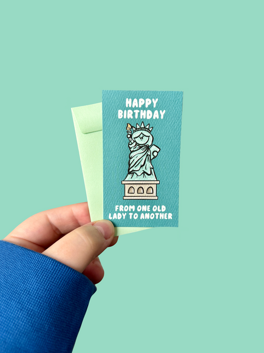 Happy Birthday Old Lady Mini Card