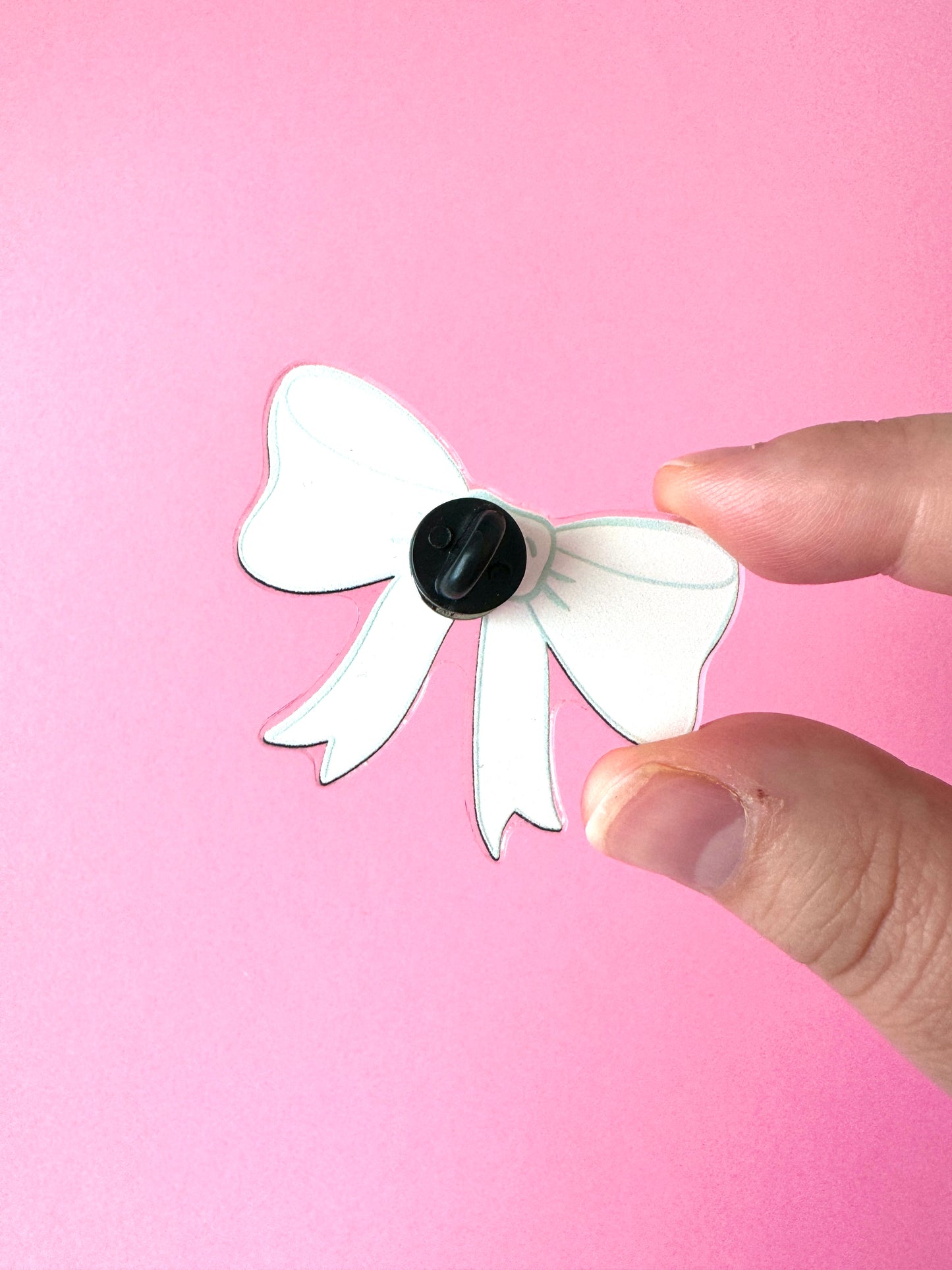 Wide Bow Acrylic Pin