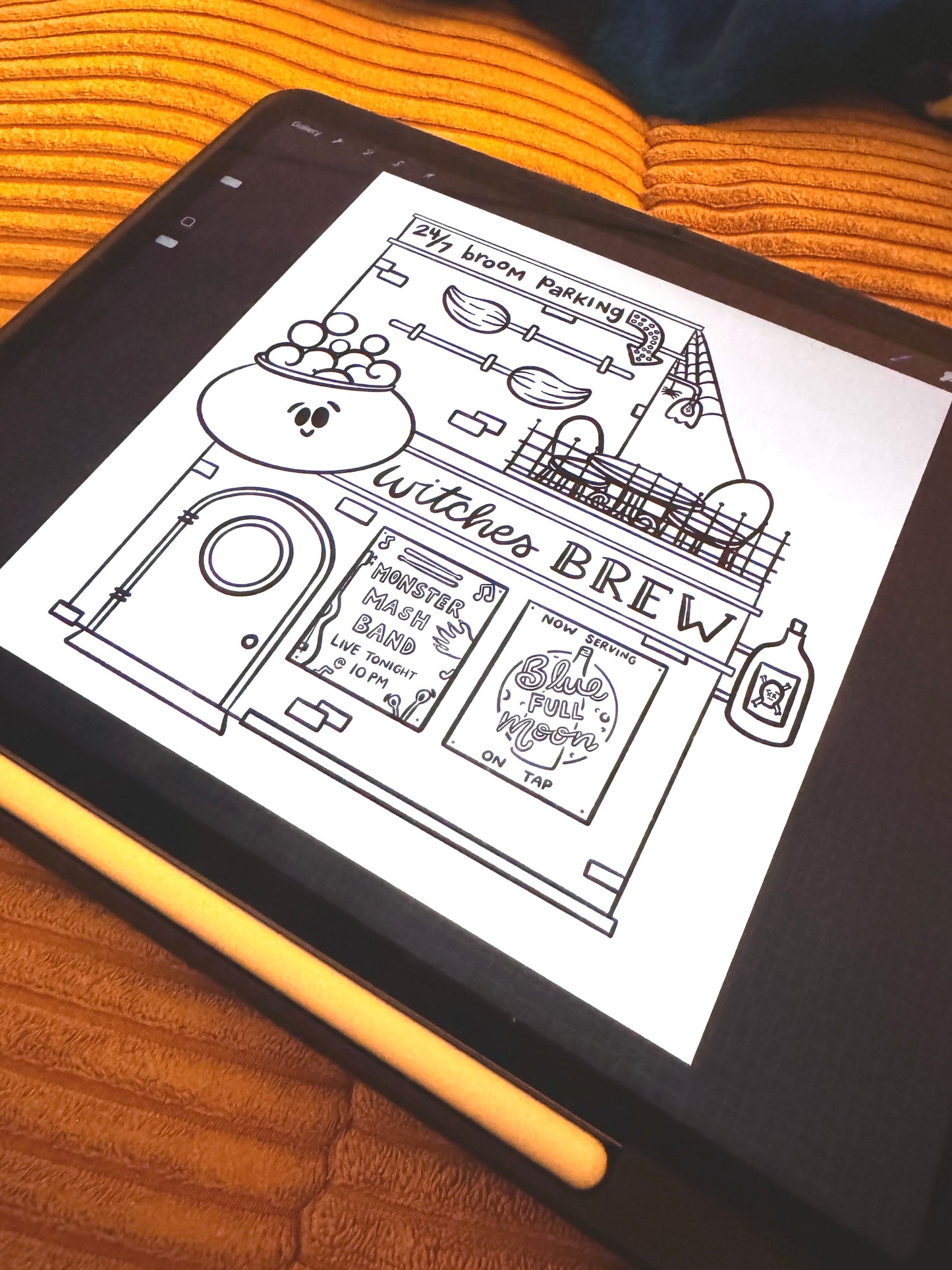 Halloween Village Coloring Book