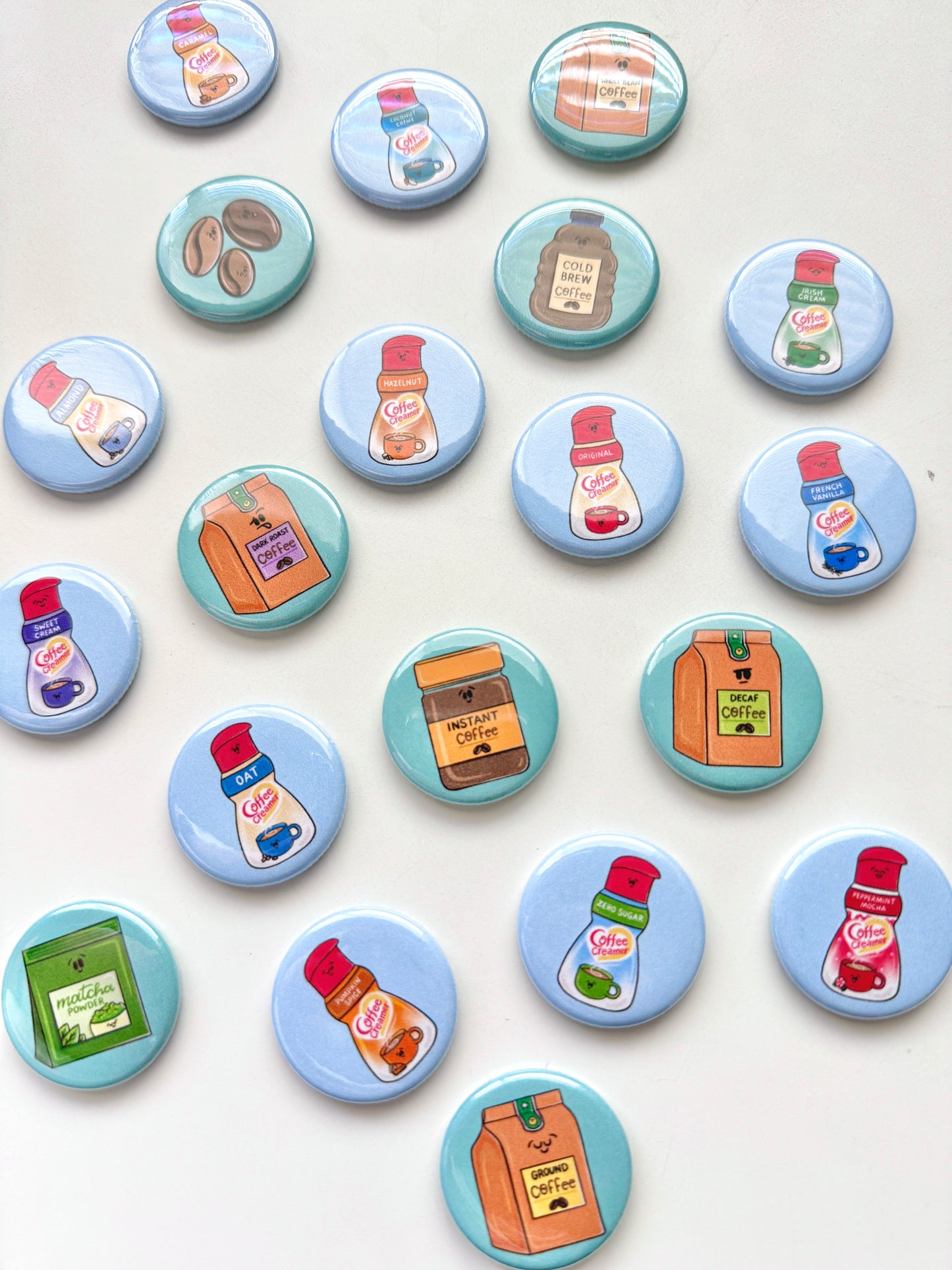 Whole Set COFFEE Button Fridge Magnets