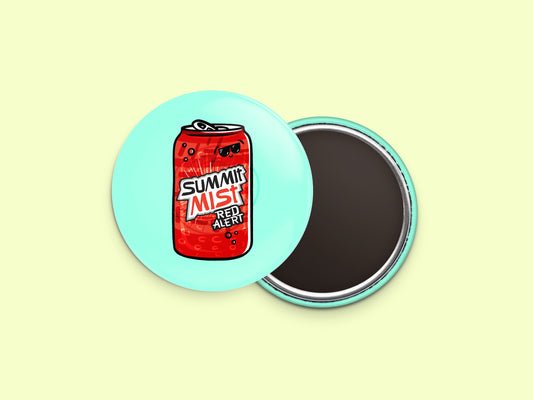 Summit Mist Red Alert Soda Button Fridge Magnet