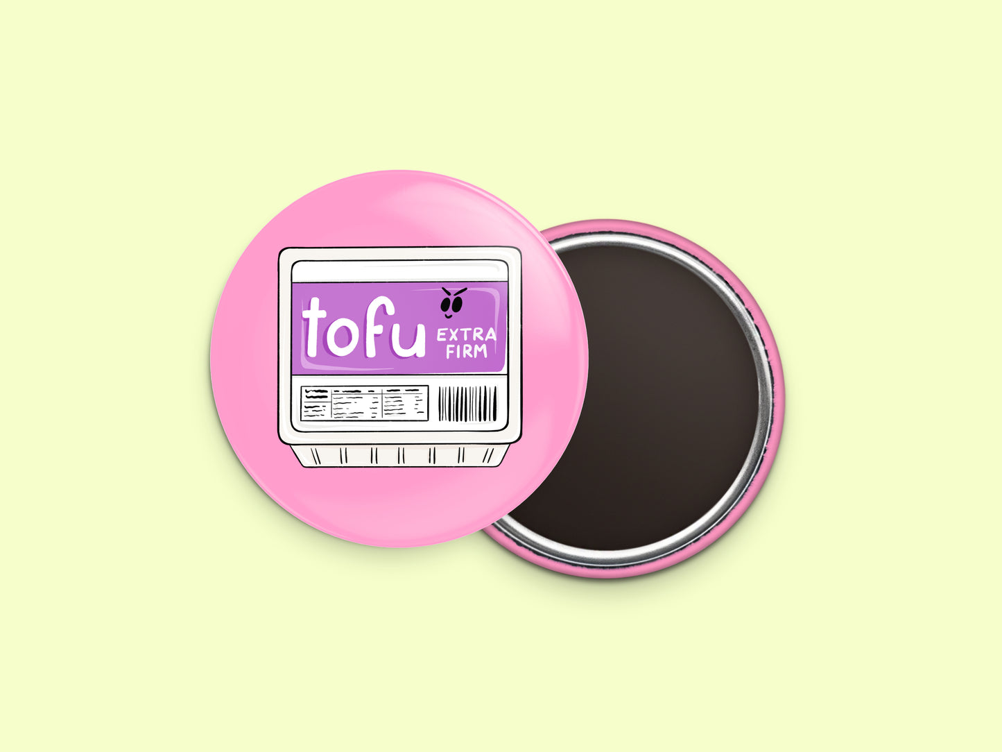 Extra Firm Tofu Button Fridge Magnet