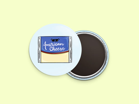American Cheese Button Fridge Magnet