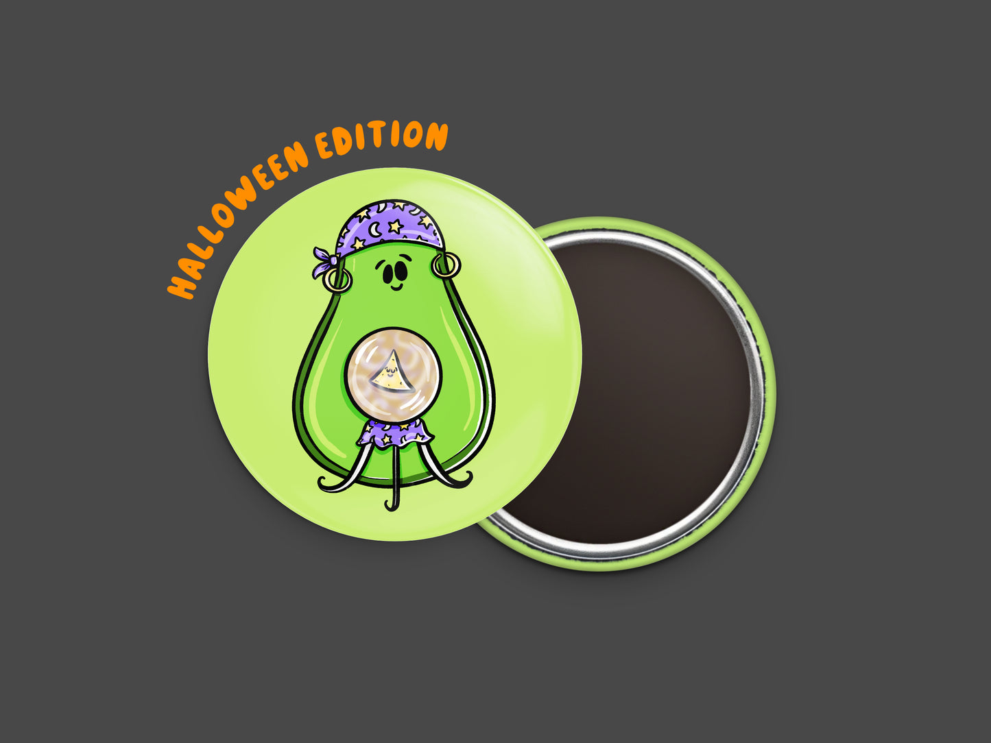 Avocado Fortune Teller Button Fridge Magnet