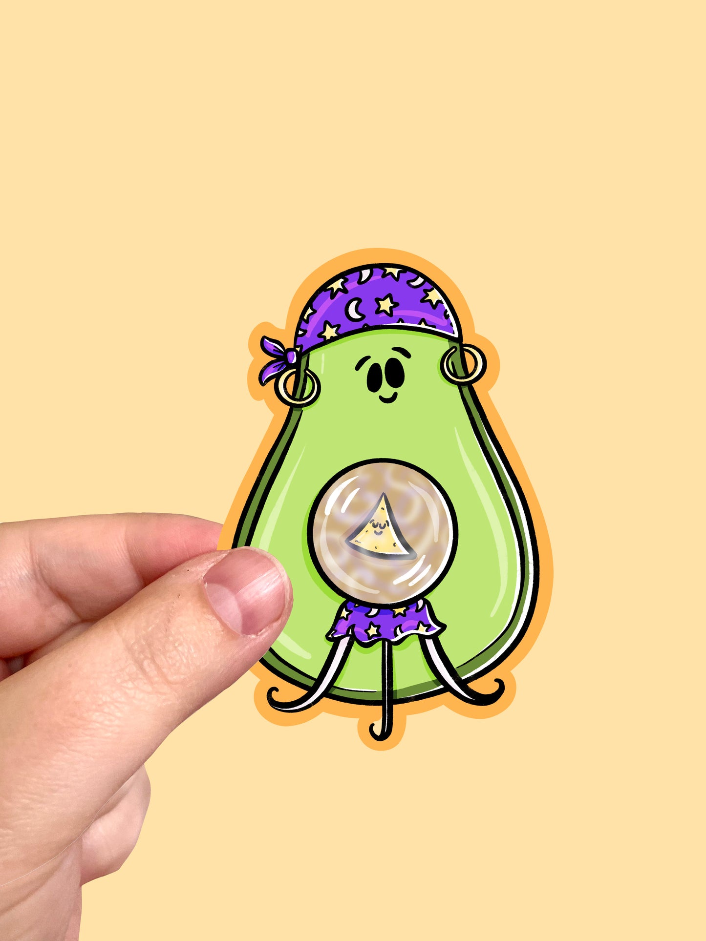 Avocado Fortune Teller Vinyl Sticker