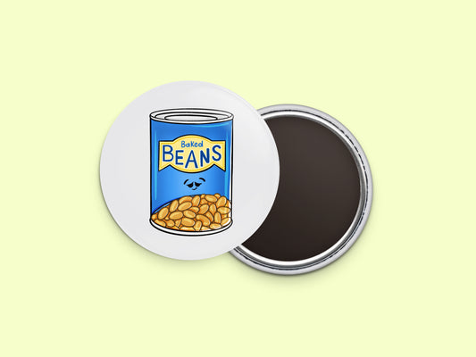 Baked Beans Button Fridge Magnet
