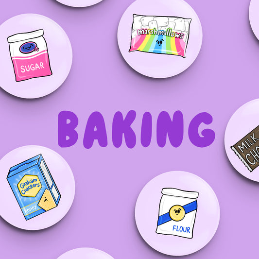 Whole Set of BAKING Button Fridge Magnets