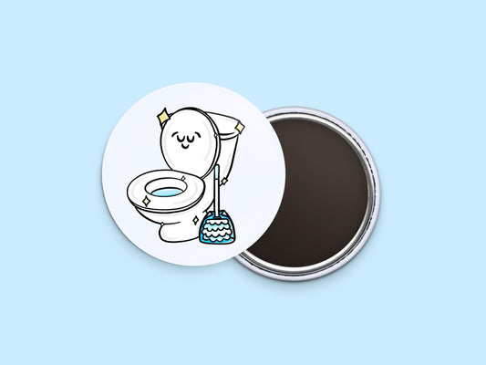 Clean Bathroom/Toilet Button Calendar Magnet