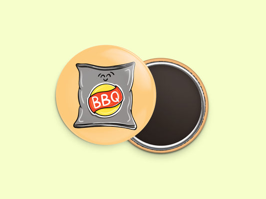 BBQ Chips Button Fridge Magnet
