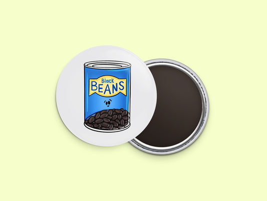 Black Beans Button Fridge Magnet