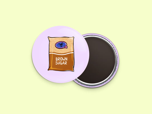 Brown Sugar Button Fridge Magnet
