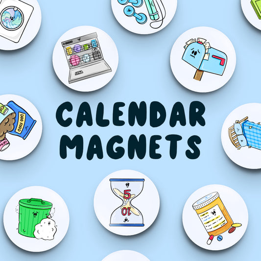 Whole Set CHORES Calendar Button Magnets
