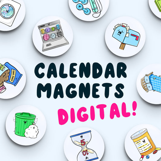 Whole Set DIGITAL DOWNLOAD Chores Calendar Button Magnets