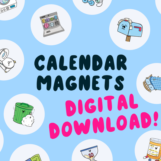 Whole Set DIGITAL DOWNLOAD Chores Calendar Button Magnets