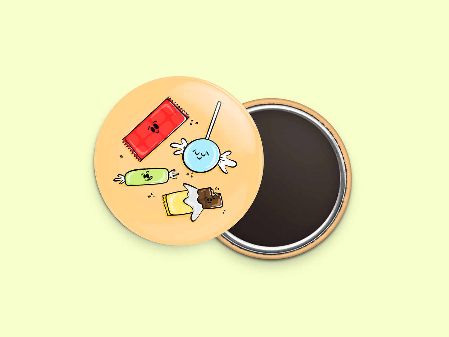 Candy & Chocolate Bars Button Fridge Magnet