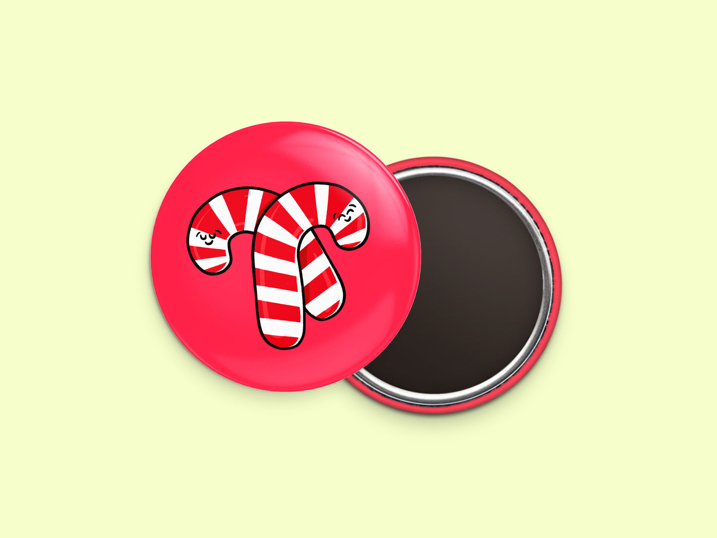 Candy Canes Button Fridge Magnet