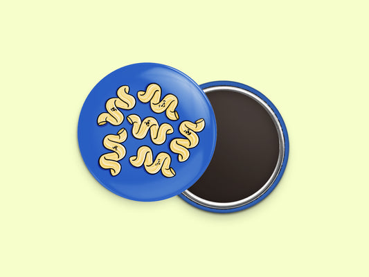 Cavatappi Noodles Button Fridge Magnet