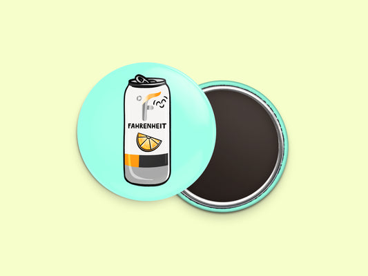 Orange Energy Drink Button Fridge Magnet