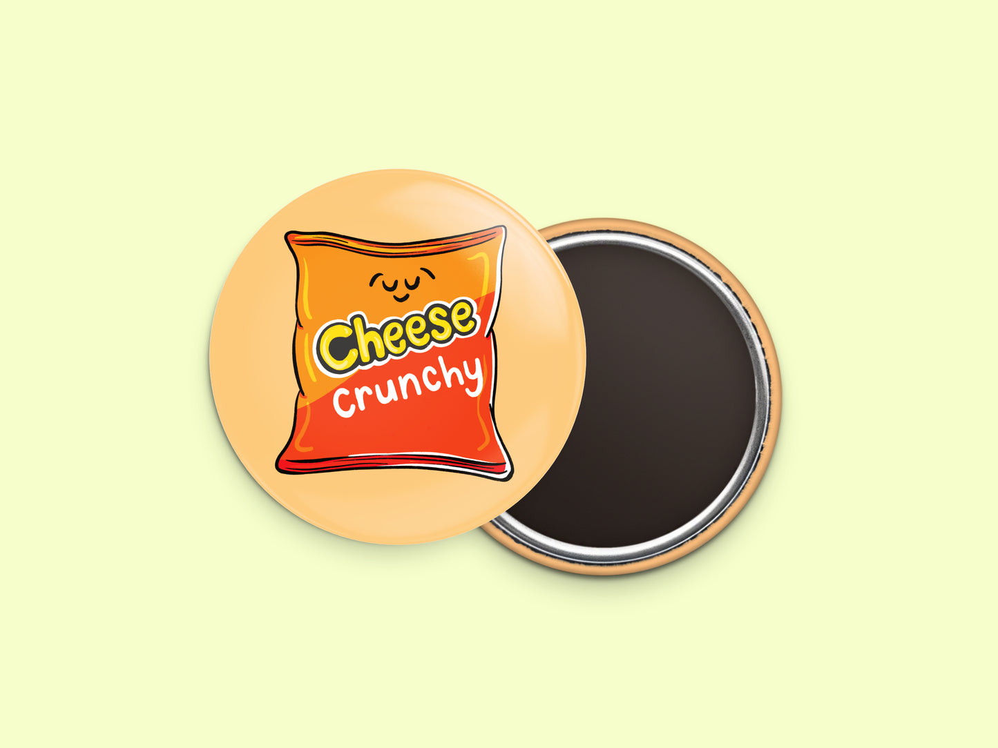 Crunchy Cheesies Button Fridge Magnet