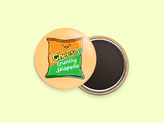 Jalapeño Cheddar Crunchy Cheesies Button Fridge Magnet