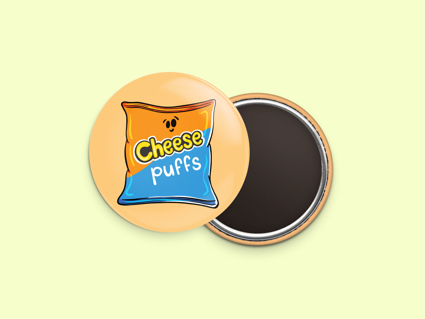 Cheese Puffs Button Fridge Magnet