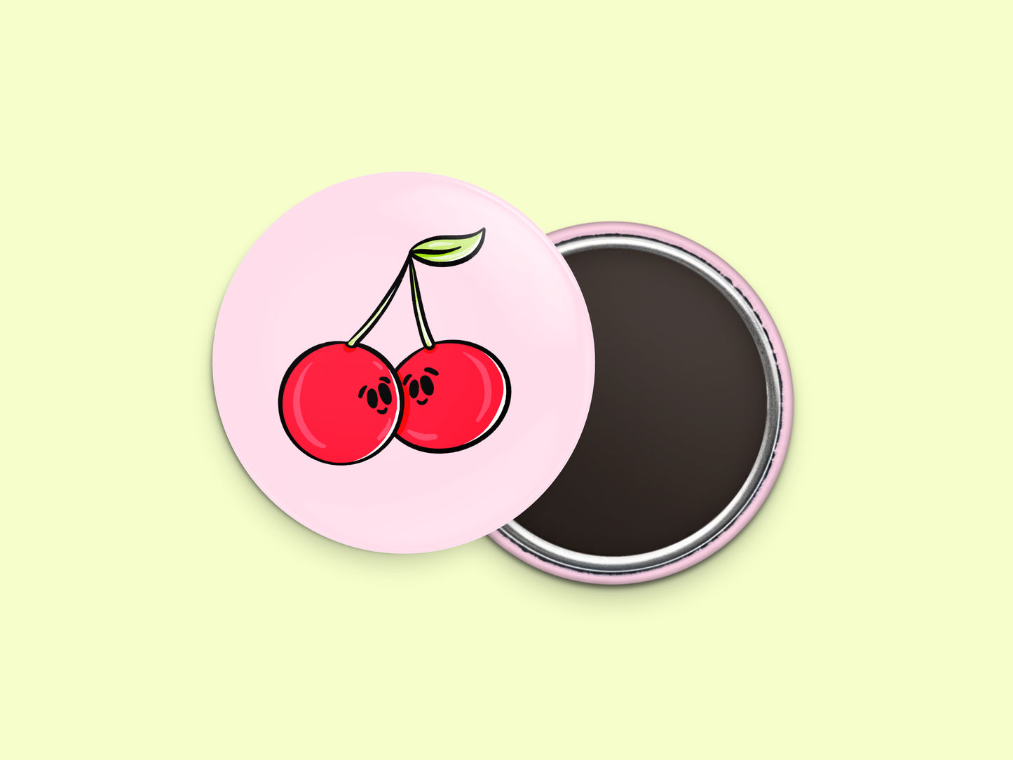 Cherries Button Fridge Magnet