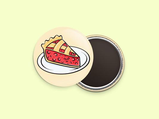 Cherry Pie Button Fridge Magnet