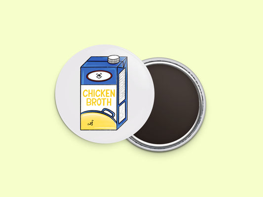Chicken Broth Button Fridge Magnet