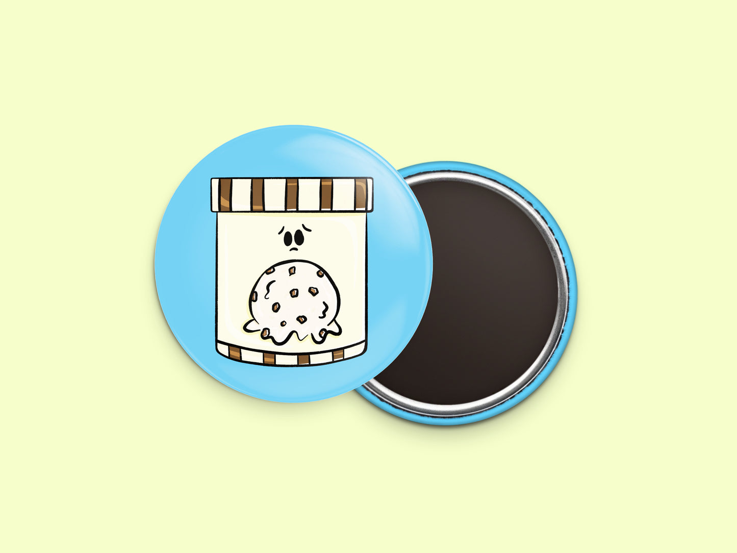 Chocolate Chip Ice Cream Button Fridge Magnet