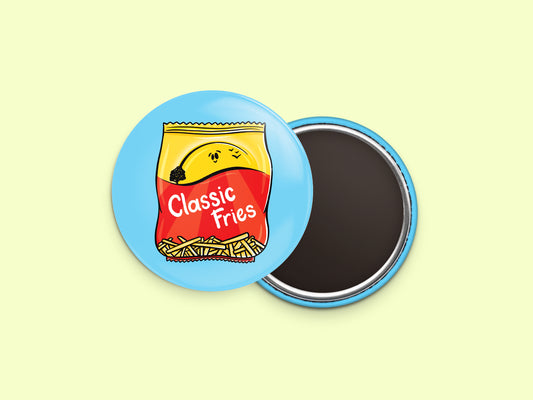 French Fries Button Fridge Magnet