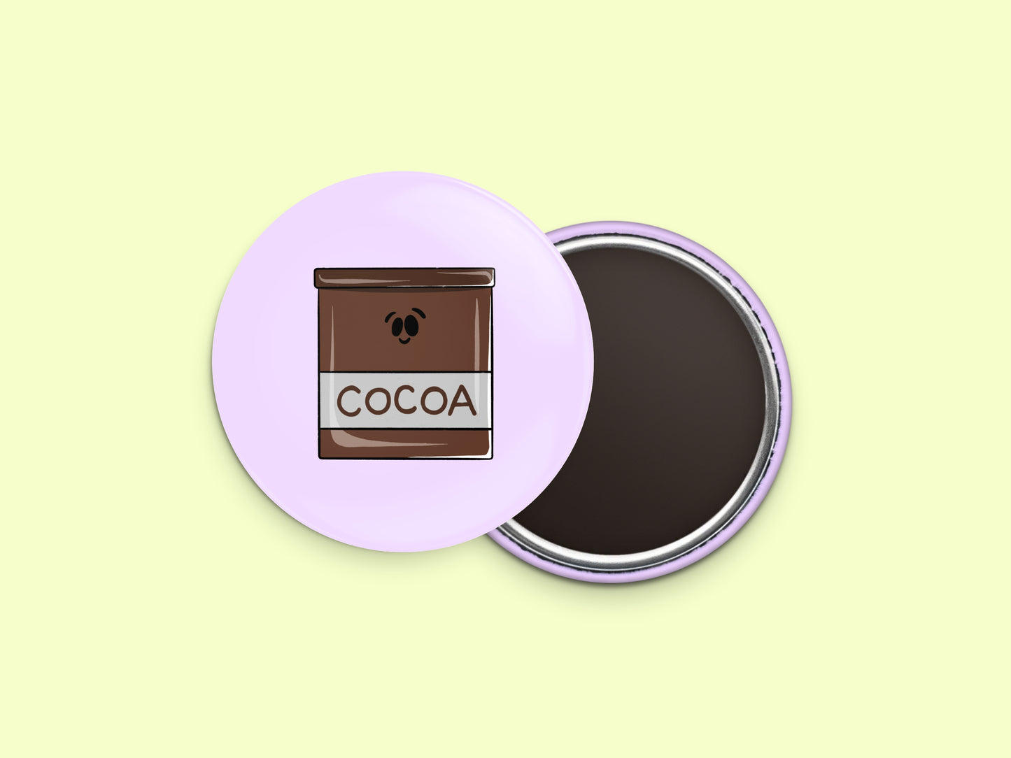 Cocoa Powder Button Fridge Magnet