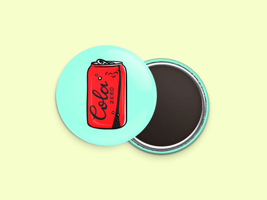 Red Cola Zero Sugar Button Fridge Magnet