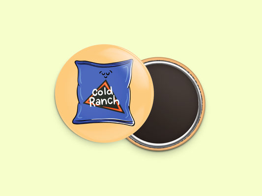 Cold Ranch Tortilla Chips Button Fridge Magnet