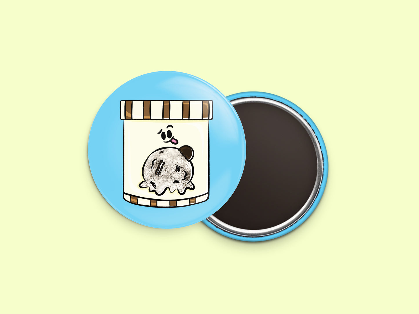 Cookies and Cream Ice Cream Button Fridge Magnet