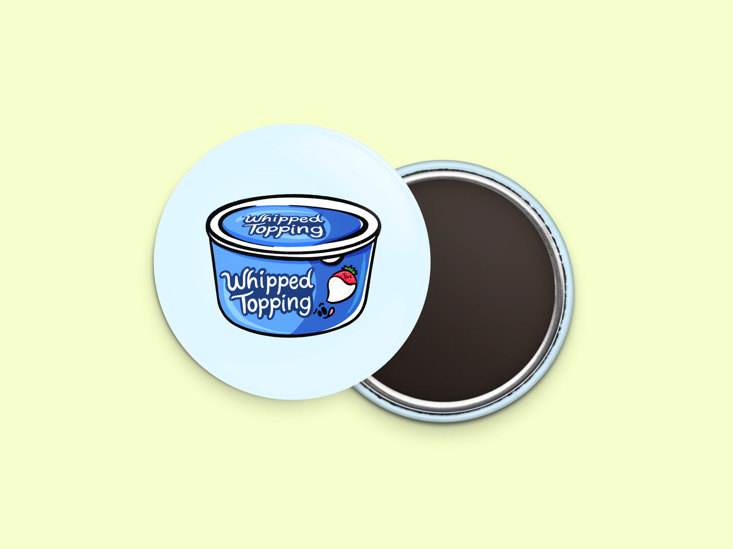 Whipped Topping Tub Button Fridge Magnet