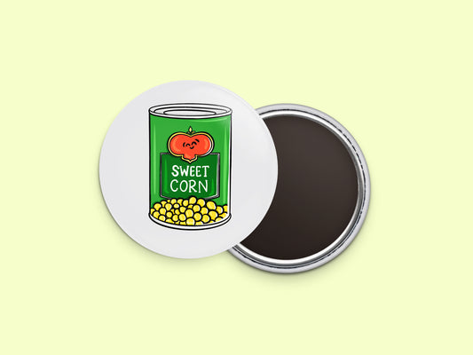 Sweet Corn Button Fridge Magnet
