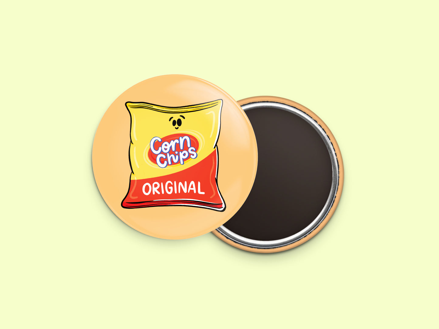 Corn Chips Button Fridge Magnet