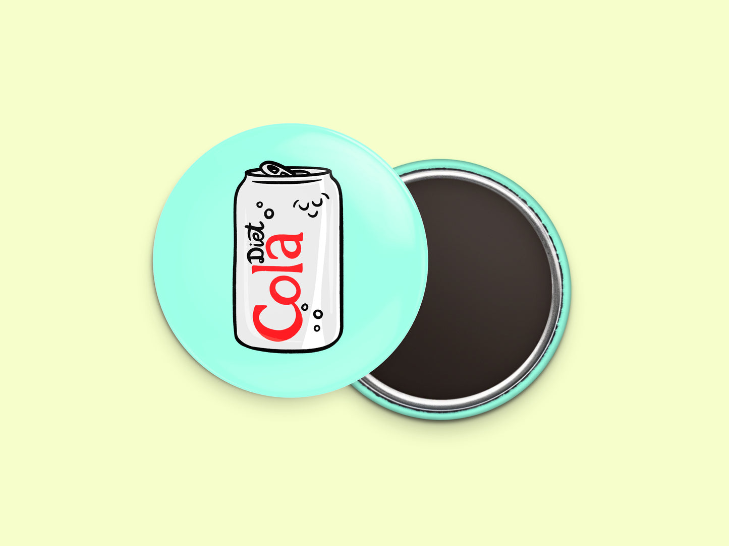 Diet Red Cola Button Fridge Magnet