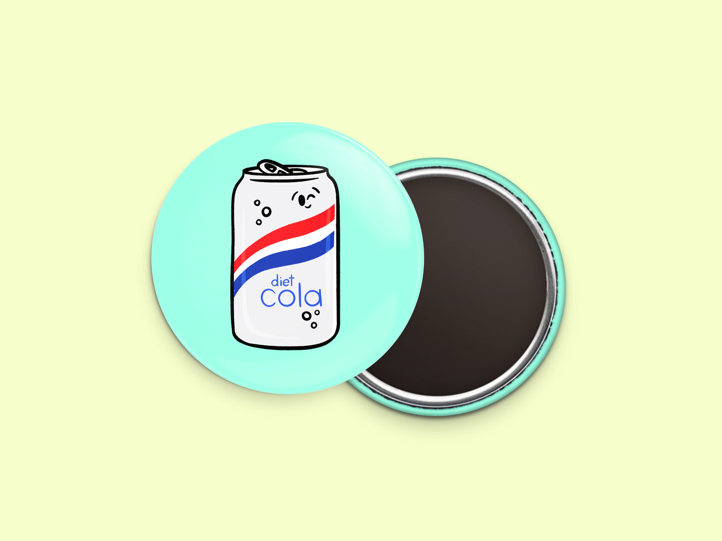 Diet Blue Cola Button Fridge Magnet