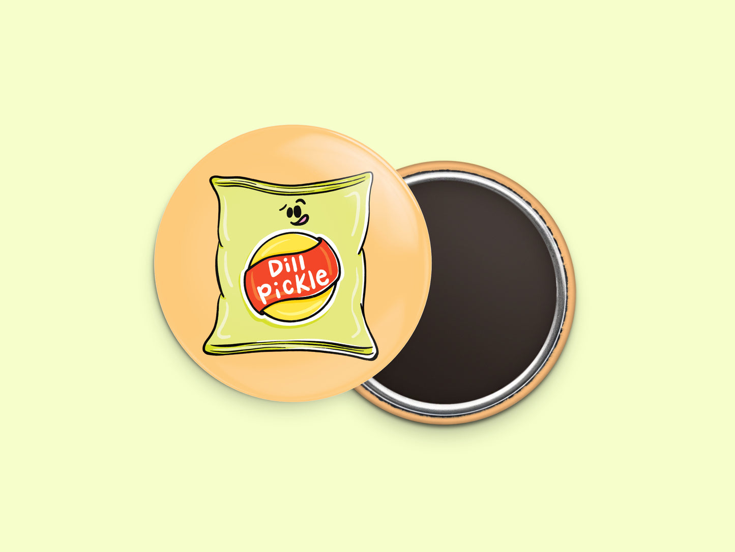 Dill Pickle Chips Button Fridge Magnet