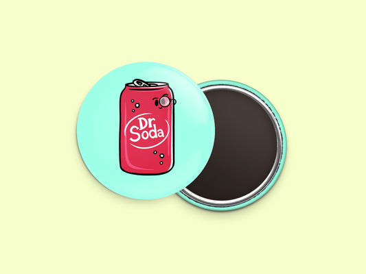 Dr Soda Button Fridge Magnet