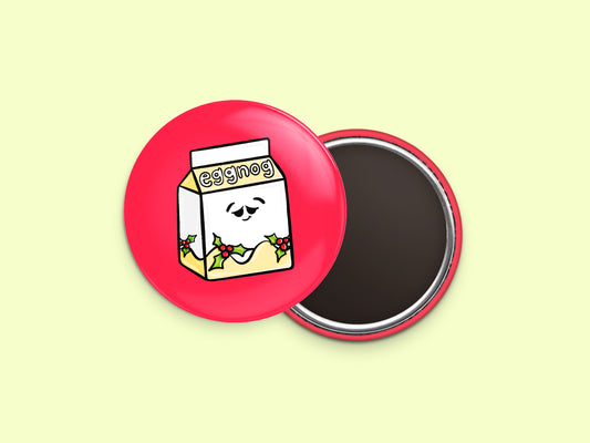 Eggnog Button Fridge Magnet