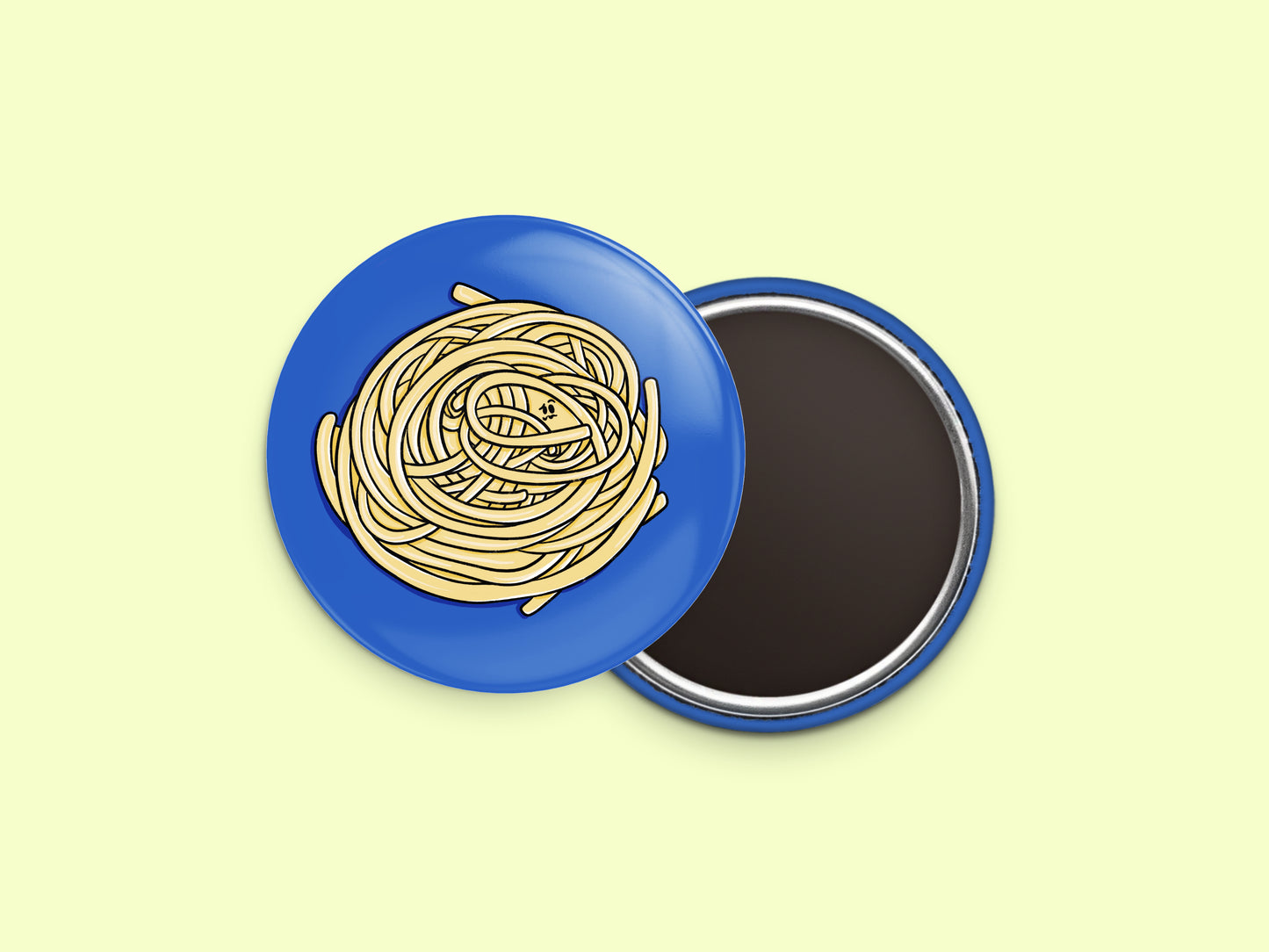 Fettuccine Noodles Button Fridge Magnet