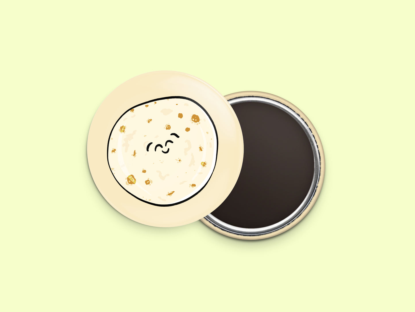 Flour Tortilla Button Fridge Magnet