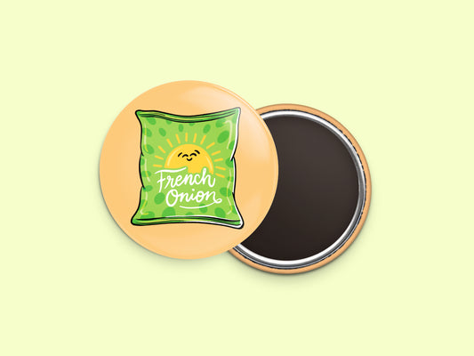 French Onion Sunshine Chips Button Fridge Magnet